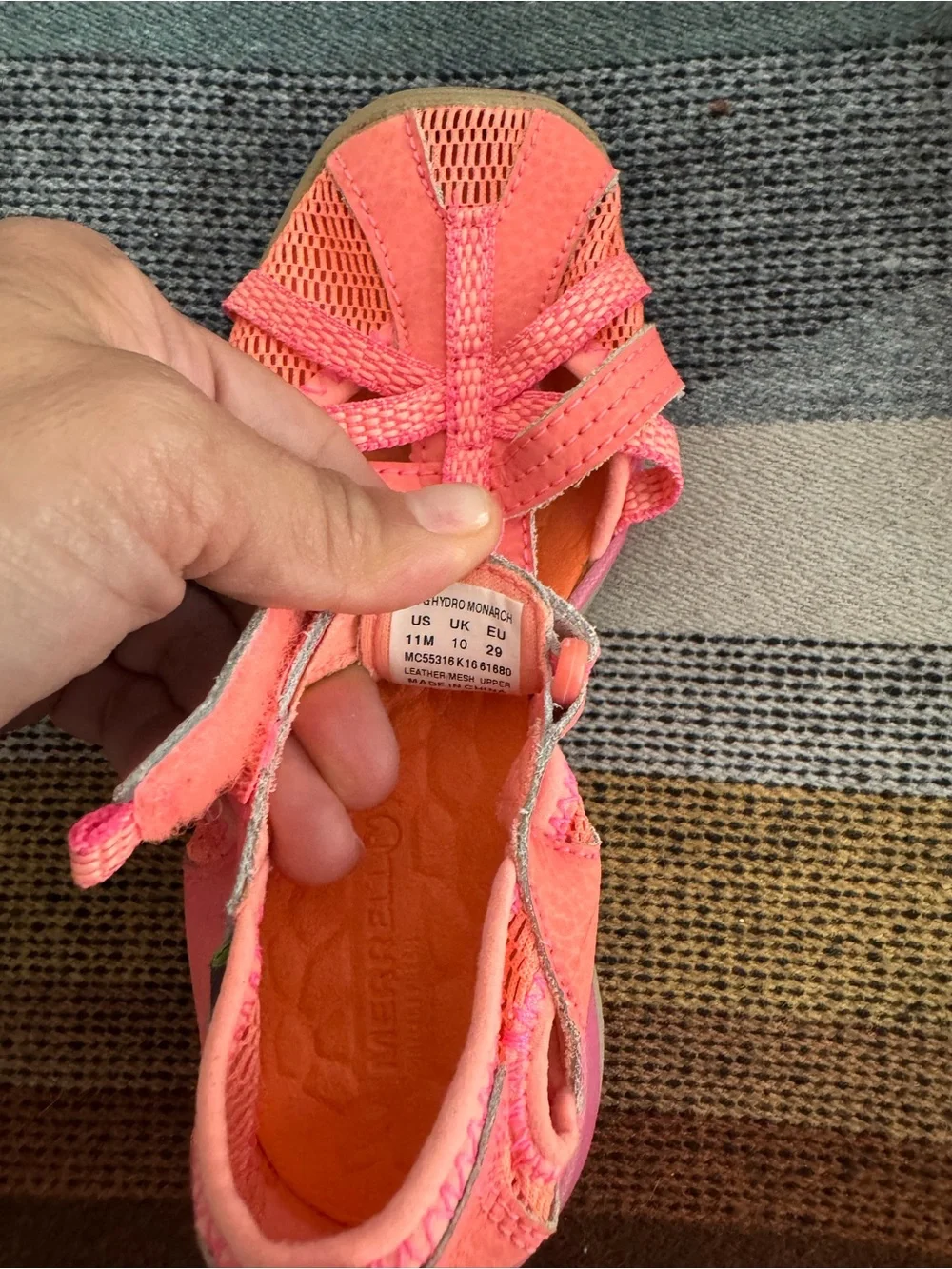 Merrell Girls Coral Pink Outdoor Sport Sandals